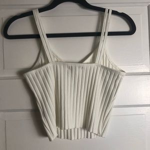 White ribbed crop top.